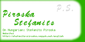 piroska stefanits business card